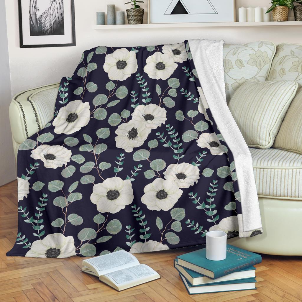 Anemone Pattern Print Design AM01 Fleece Blankete