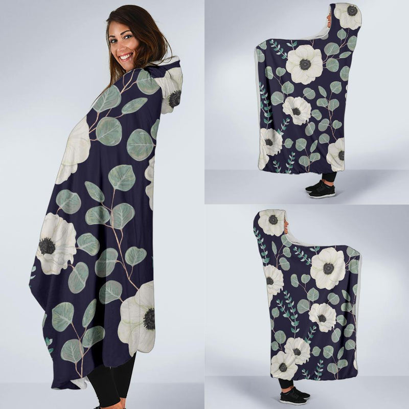 Anemone Pattern Print Design AM01 Hooded Blanket-JORJUNE.COM