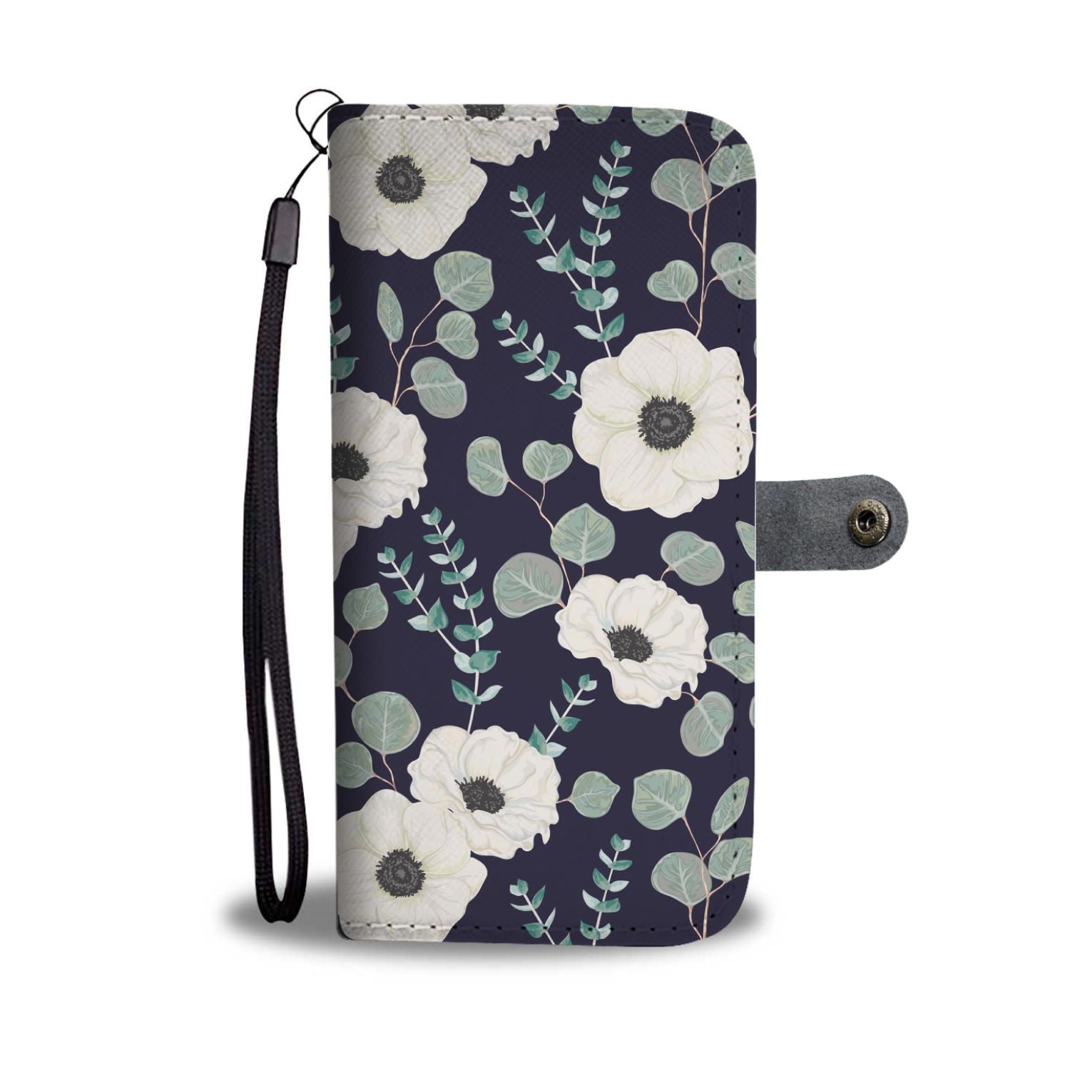 Anemone Pattern Print Design AM01 Wallet Phone Case