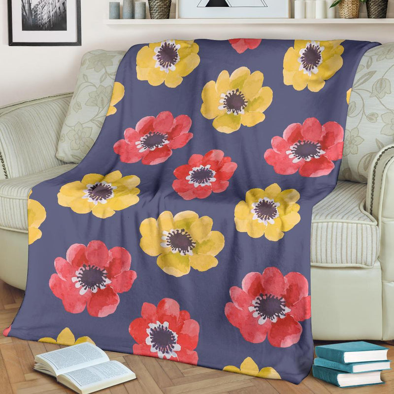 Anemone Pattern Print Design AM010 Fleece Blankete