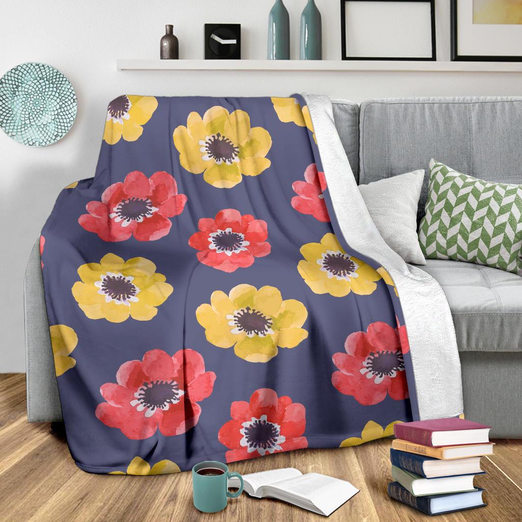 Anemone Pattern Print Design AM010 Fleece Blankete