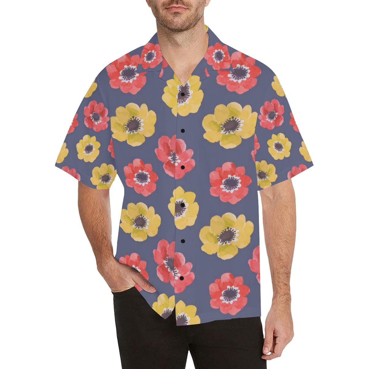 Anemone Pattern Print Design AM010 Men Hawaiian Shirt-JorJune