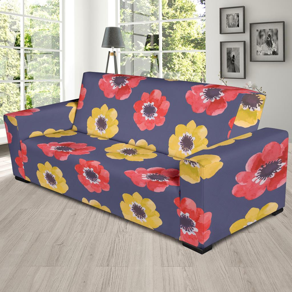 Anemone Pattern Print Design AM010 Sofa Slipcover-JORJUNE.COM