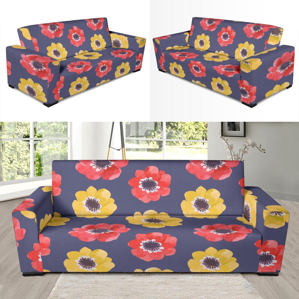 Anemone Pattern Print Design AM010 Sofa Slipcover-JORJUNE.COM
