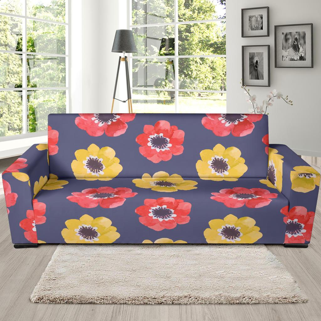 Anemone Pattern Print Design AM010 Sofa Slipcover-JORJUNE.COM