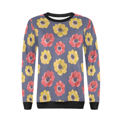 Anemone Pattern Print Design AM010 Women Long Sleeve Sweatshirt-JorJune