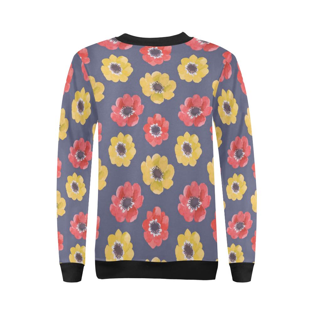 Anemone Pattern Print Design AM010 Women Long Sleeve Sweatshirt-JorJune