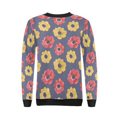 Anemone Pattern Print Design AM010 Women Long Sleeve Sweatshirt-JorJune