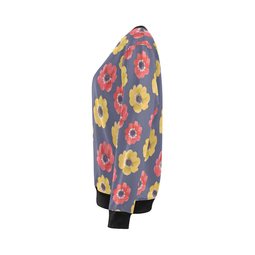 Anemone Pattern Print Design AM010 Women Long Sleeve Sweatshirt-JorJune