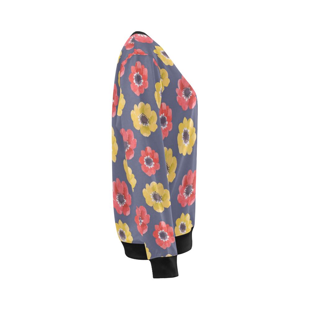 Anemone Pattern Print Design AM010 Women Long Sleeve Sweatshirt-JorJune