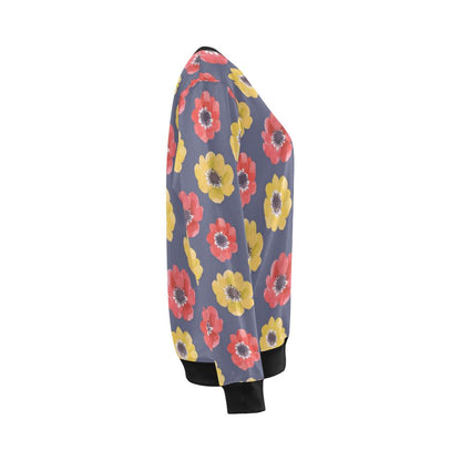 Anemone Pattern Print Design AM010 Women Long Sleeve Sweatshirt-JorJune