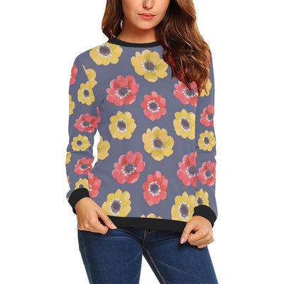 Anemone Pattern Print Design AM010 Women Long Sleeve Sweatshirt-JorJune