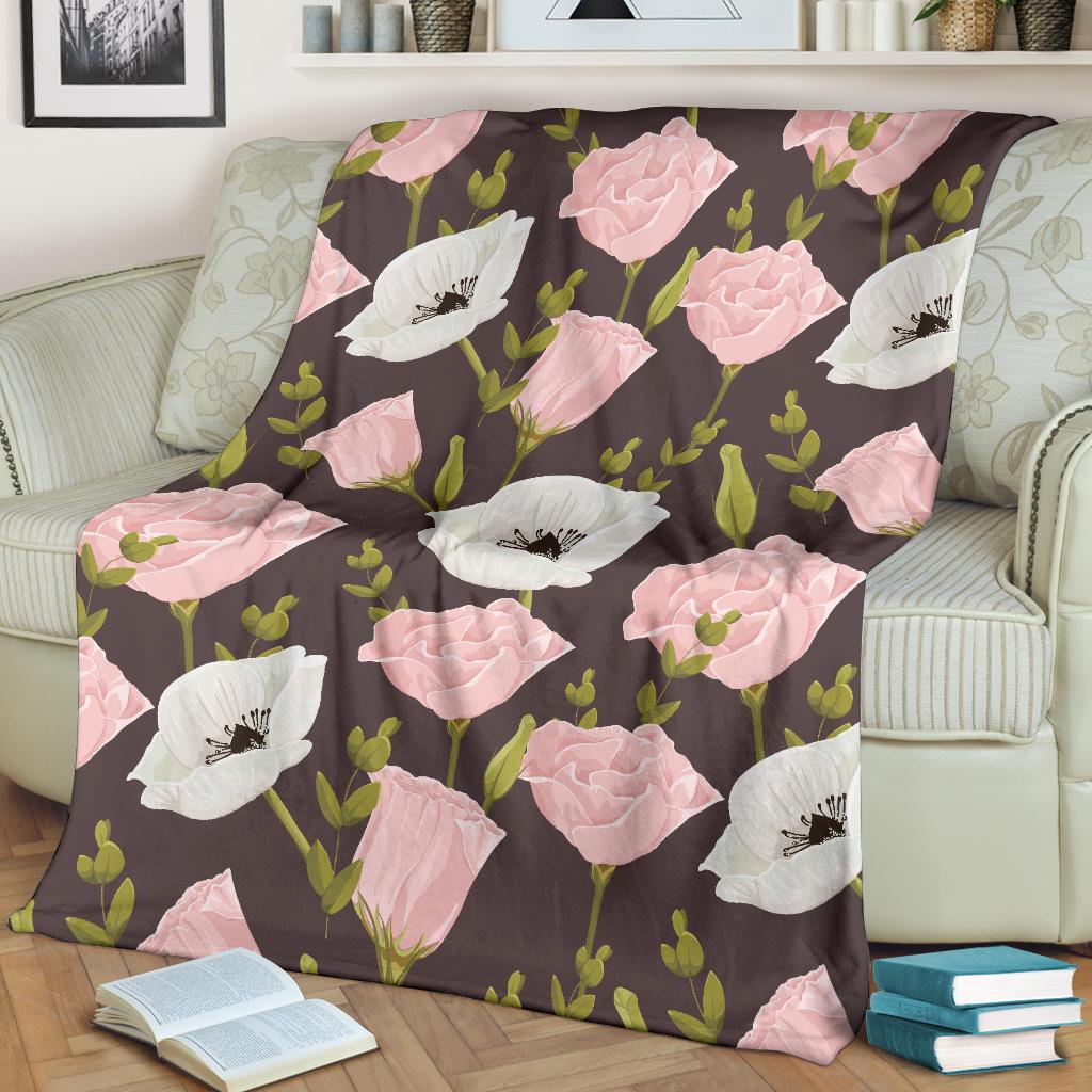 Anemone Pattern Print Design AM011 Fleece Blanket - JorJune