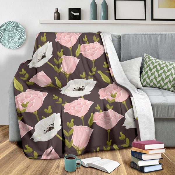 Anemone Pattern Print Design AM011 Fleece Blanket - JorJune