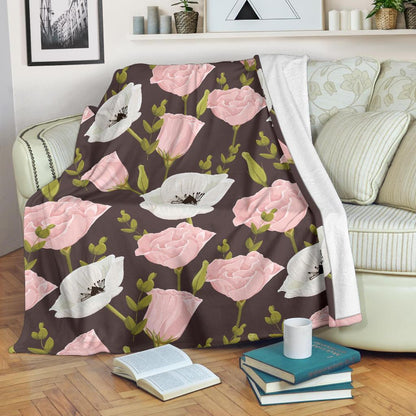 Anemone Pattern Print Design AM011 Fleece Blankete