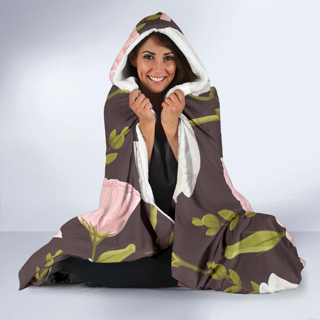 Anemone Pattern Print Design AM011 Hooded Blanket-JORJUNE.COM