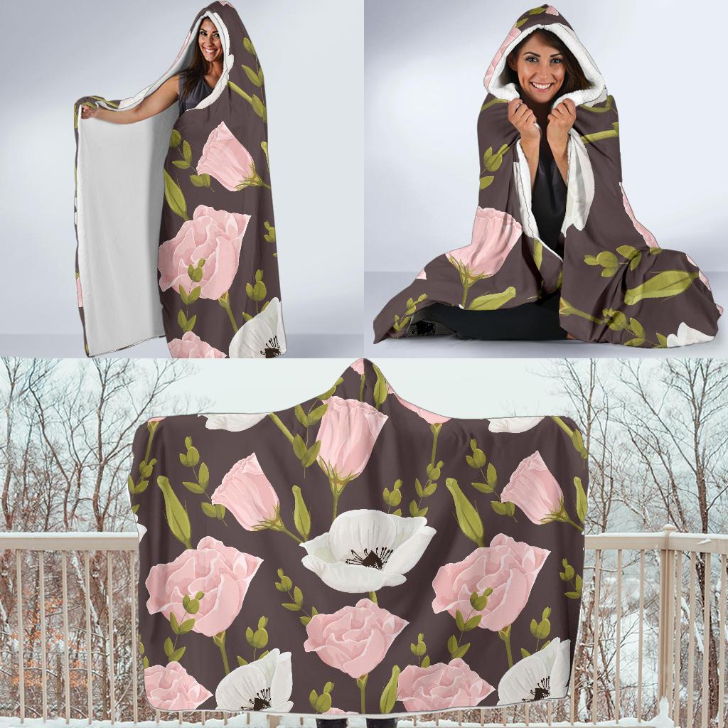 Anemone Pattern Print Design AM011 Hooded Blanket-JORJUNE.COM