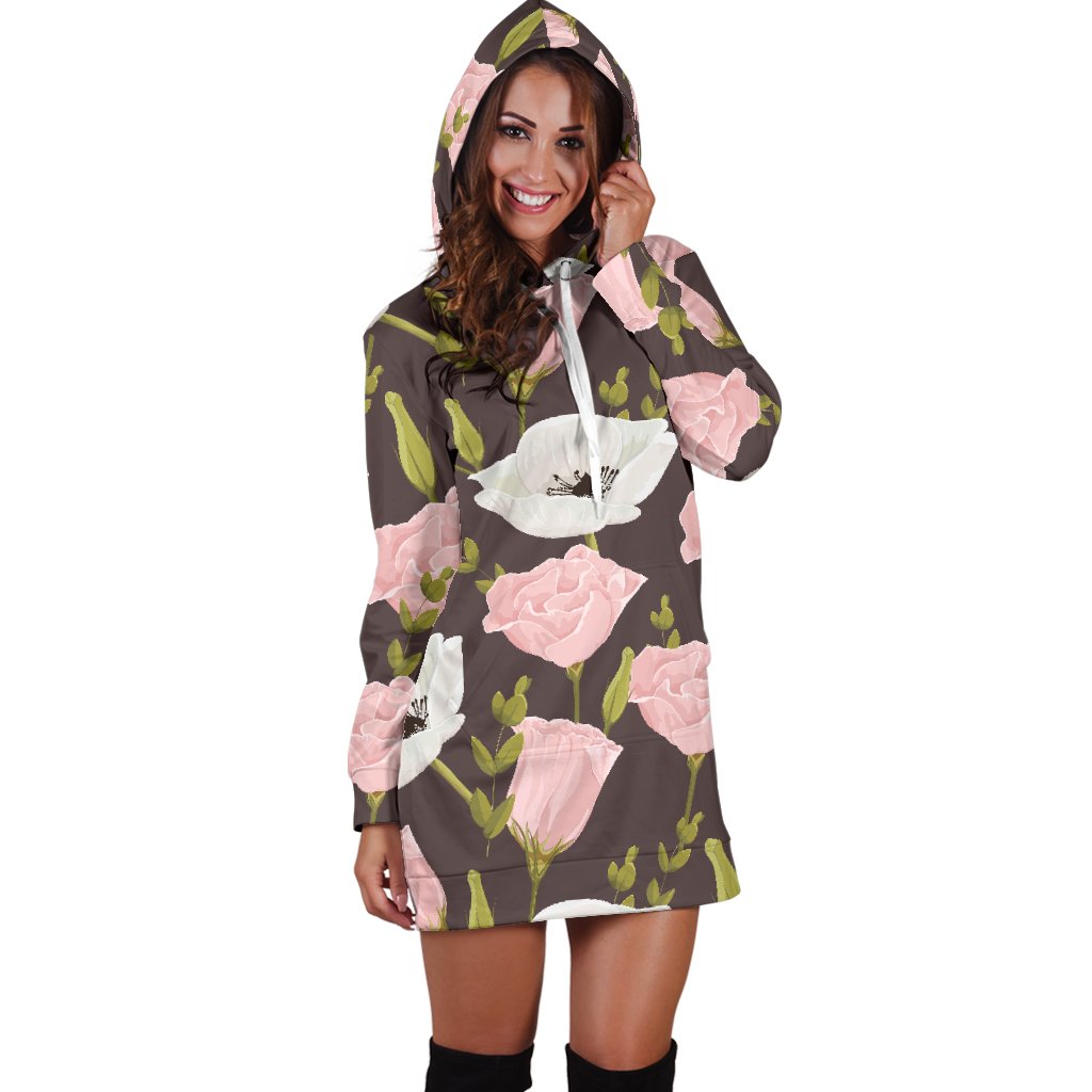 Anemone Pattern Print Design AM011 Women Hoodie Dress