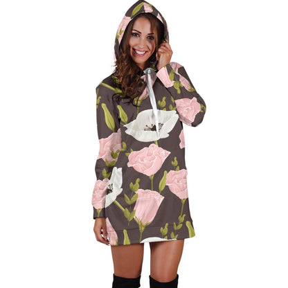 Anemone Pattern Print Design AM011 Women Hoodie Dress