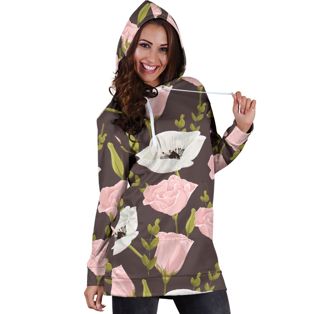 Anemone Pattern Print Design AM011 Women Hoodie Dress
