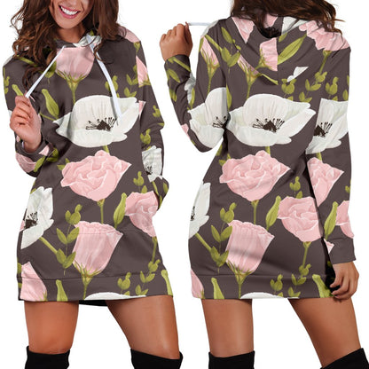 Anemone Pattern Print Design AM011 Women Hoodie Dress