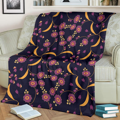 Anemone Pattern Print Design AM012 Fleece Blankete
