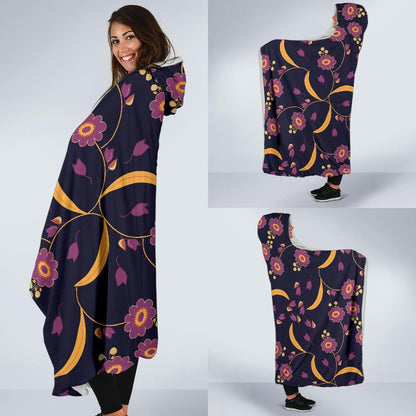 Anemone Pattern Print Design AM012 Hooded Blanket-JORJUNE.COM