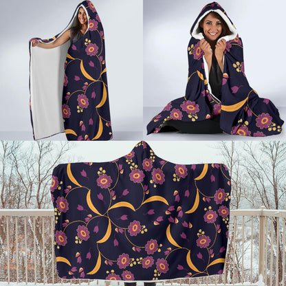 Anemone Pattern Print Design AM012 Hooded Blanket-JORJUNE.COM