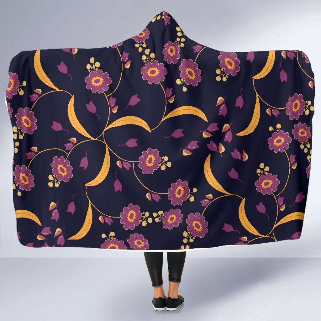 Anemone Pattern Print Design AM012 Hooded Blanket-JORJUNE.COM