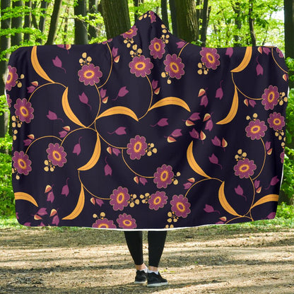 Anemone Pattern Print Design AM012 Hooded Blanket-JORJUNE.COM