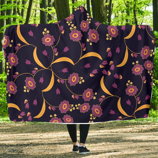 Anemone Pattern Print Design AM012 Hooded Blanket-JORJUNE.COM
