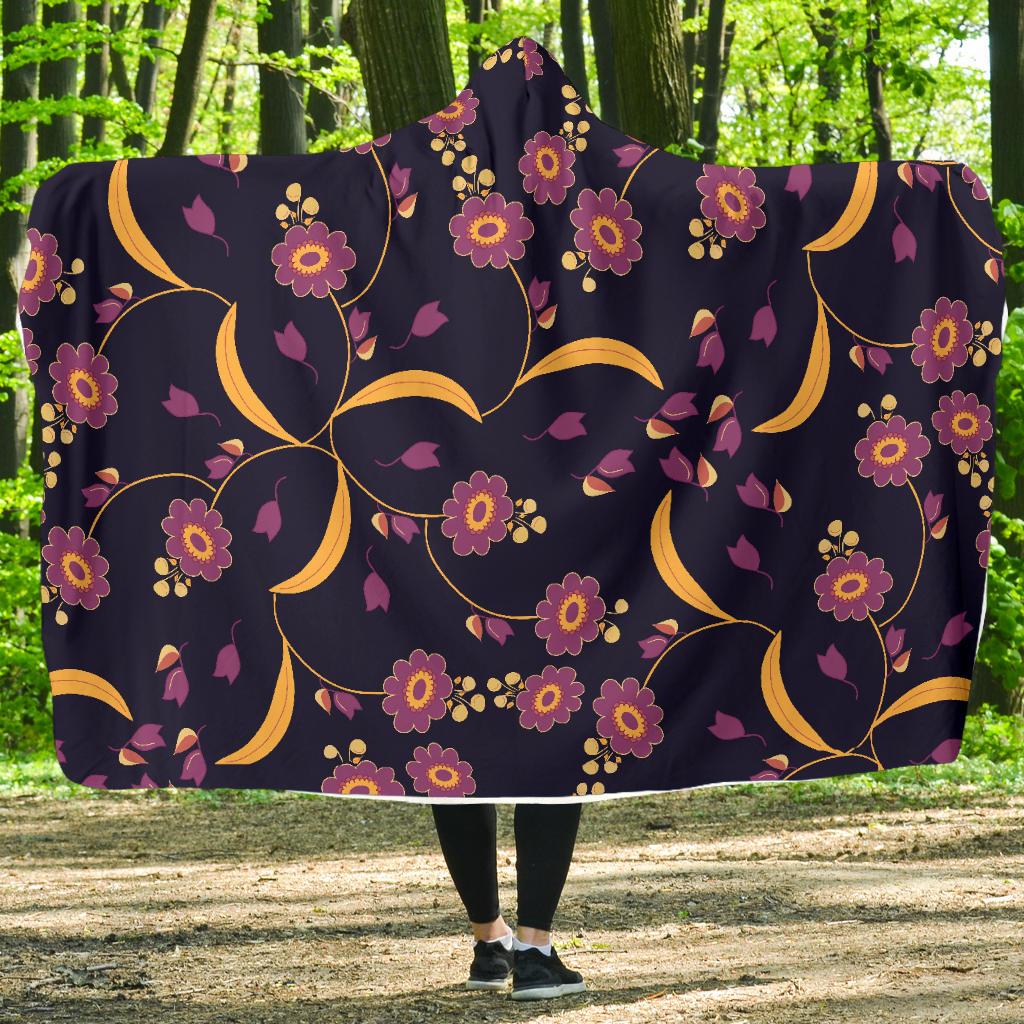 Anemone Pattern Print Design AM012 Hooded Blanket-JORJUNE.COM