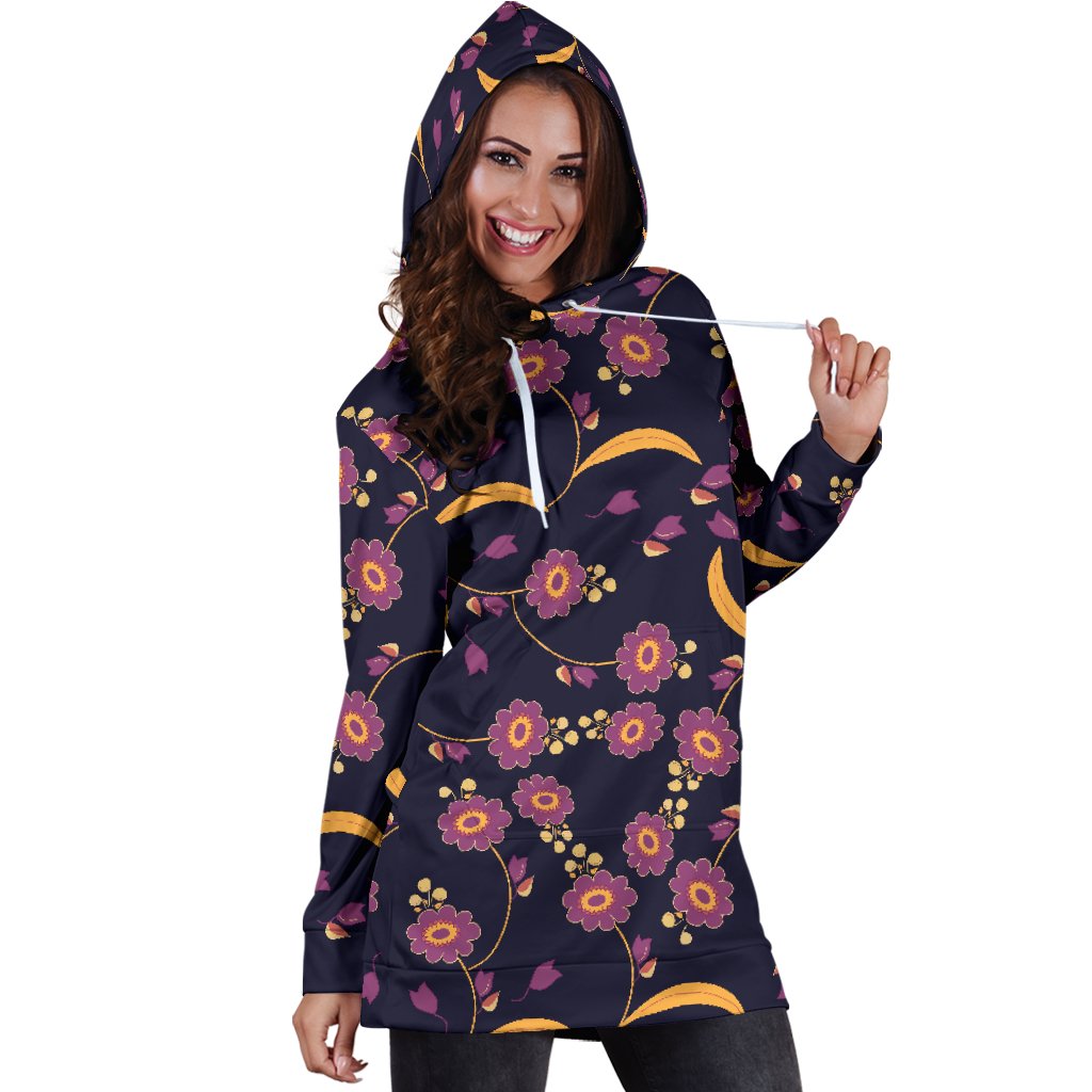 Anemone Pattern Print Design AM012 Women Hoodie Dress