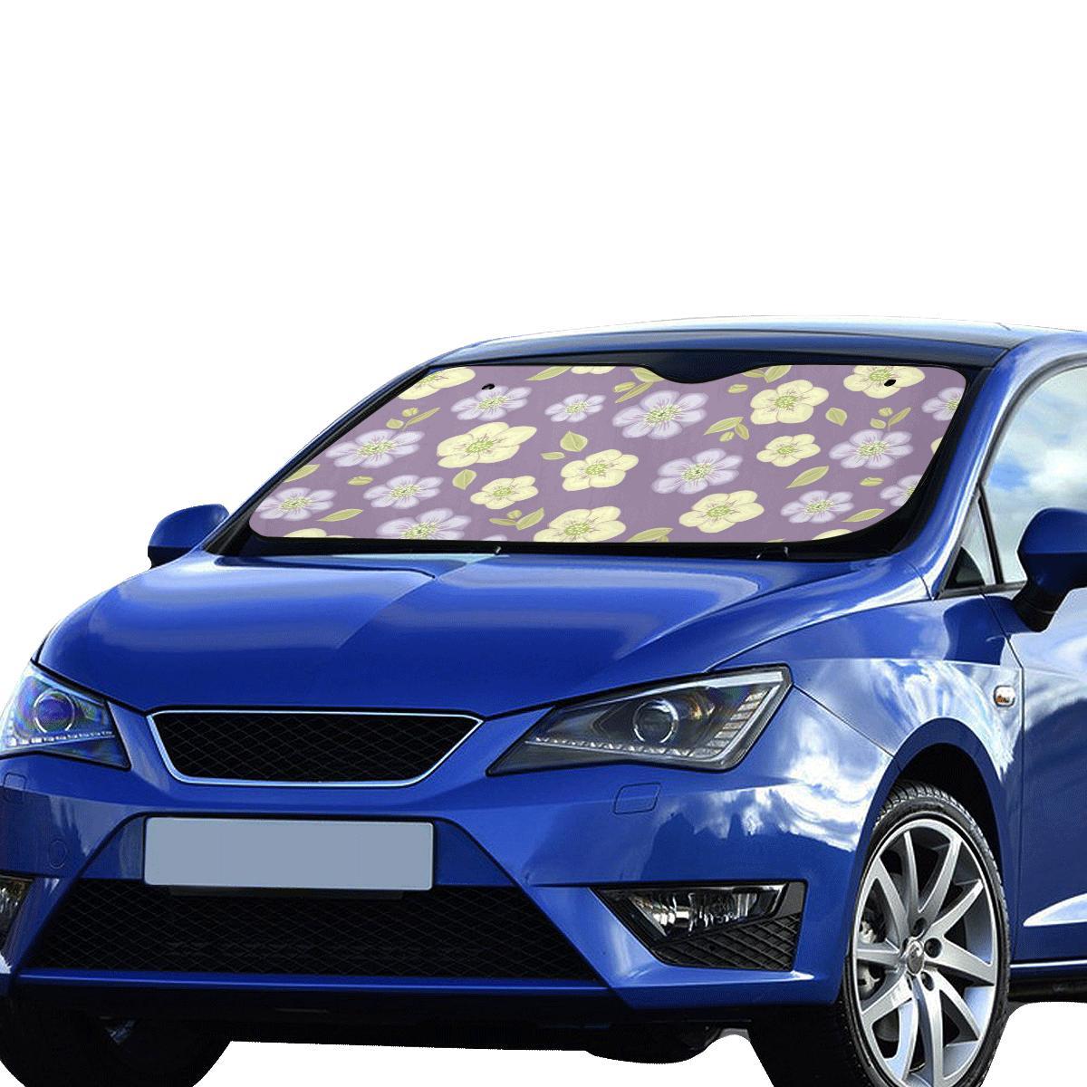 Anemone Pattern Print Design AM013 Car Sun Shade-JorJune