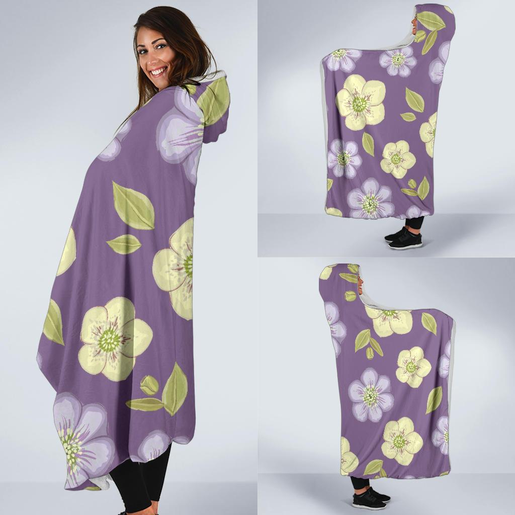 Anemone Pattern Print Design AM013 Hooded Blanket-JORJUNE.COM