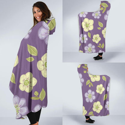 Anemone Pattern Print Design AM013 Hooded Blanket-JORJUNE.COM