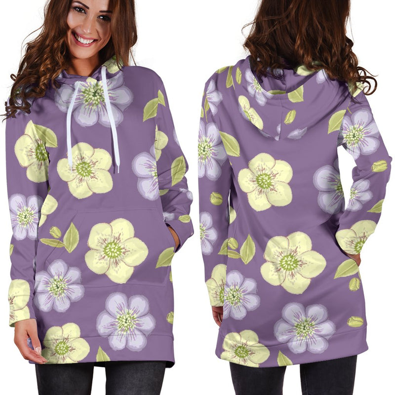 Anemone Pattern Print Design AM013 Women Hoodie Dress