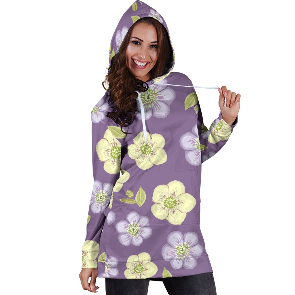 Anemone Pattern Print Design AM013 Women Hoodie Dress