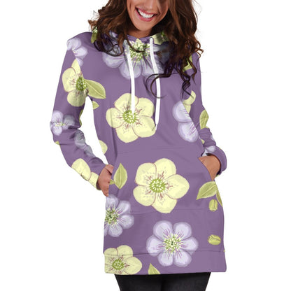 Anemone Pattern Print Design AM013 Women Hoodie Dress