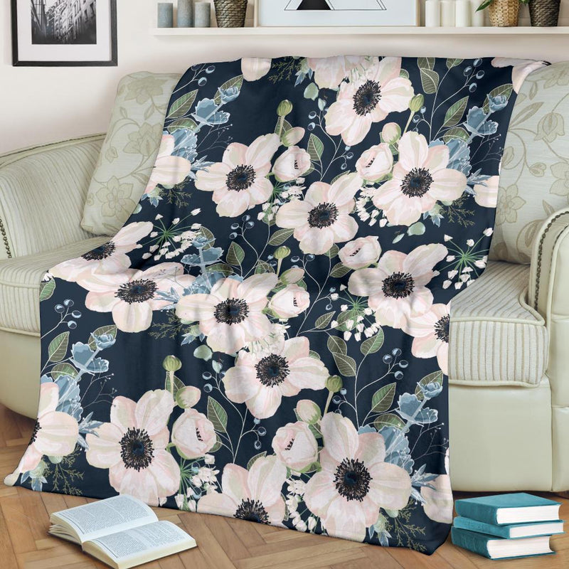 Anemone Pattern Print Design AM02 Fleece Blankete