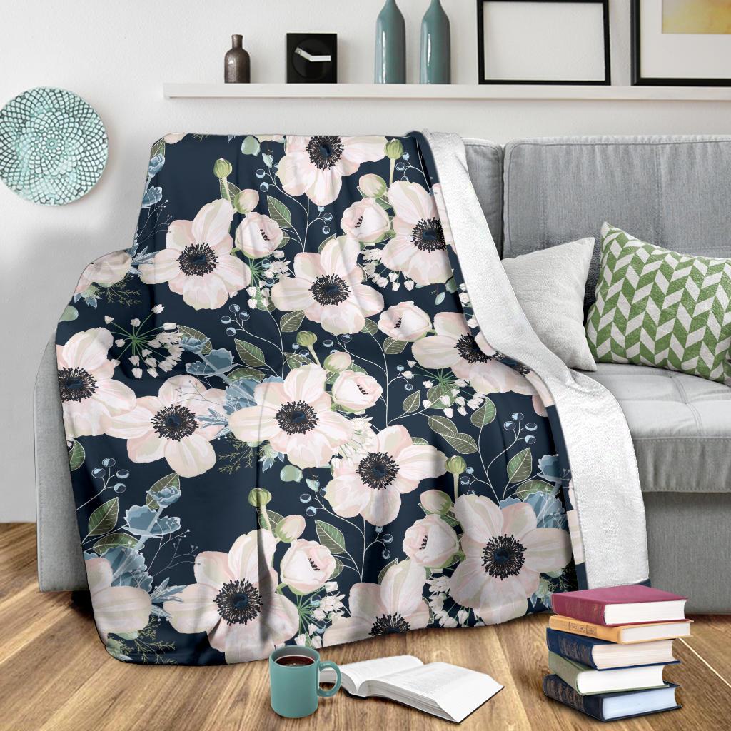 Anemone Pattern Print Design AM02 Fleece Blankete