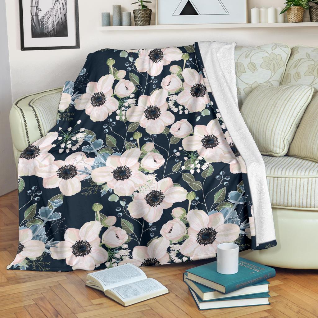 Anemone Pattern Print Design AM02 Fleece Blankete