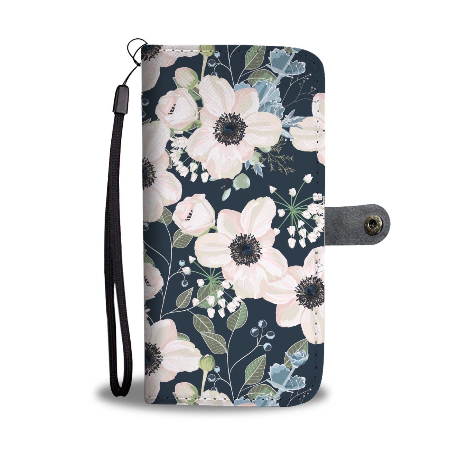 Anemone Pattern Print Design AM02 Wallet Phone Case