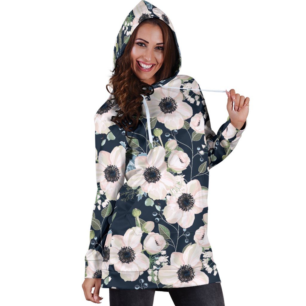 Anemone Pattern Print Design AM02 Women Hoodie Dress