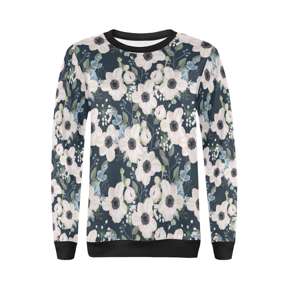 Anemone Pattern Print Design AM02 Women Long Sleeve Sweatshirt-JorJune