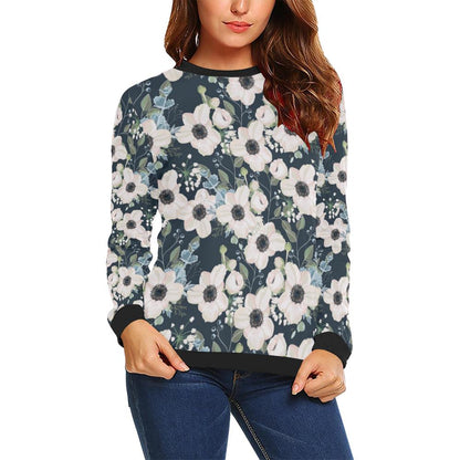 Anemone Pattern Print Design AM02 Women Long Sleeve Sweatshirt-JorJune