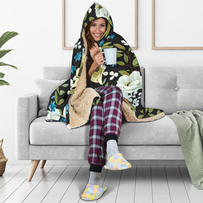 Anemone Pattern Print Design AM03 Hooded Blanket-JORJUNE.COM