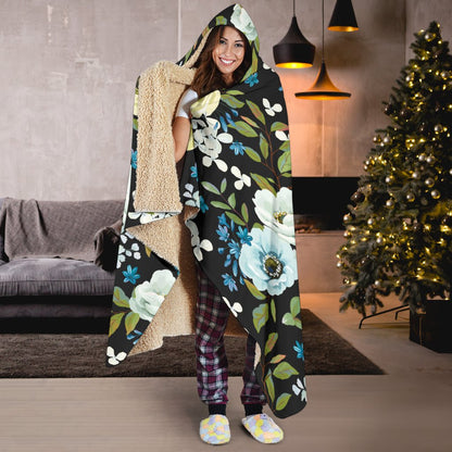 Anemone Pattern Print Design AM03 Hooded Blanket-JORJUNE.COM