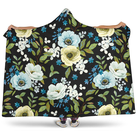 Anemone Pattern Print Design AM03 Hooded Blanket-JORJUNE.COM