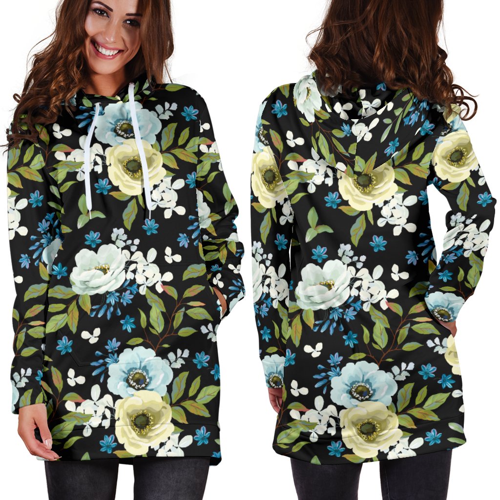 Anemone Pattern Print Design AM03 Women Hoodie Dress